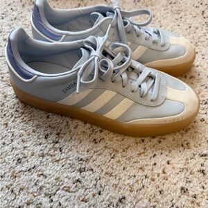 Adidas Samba in Soft Blue and White